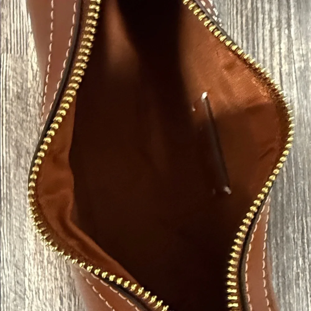 Mango Tan Leather Shoulder Bag